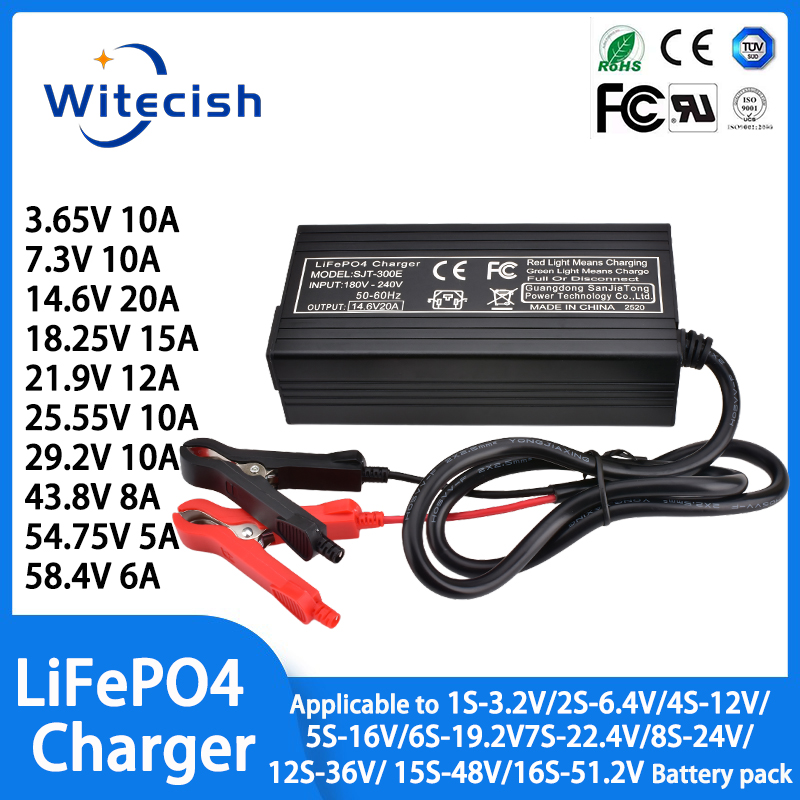 LiFepo4 شاحن 3.65V 10A 7.3V 10 - مراجعة 84V 20A Smart Charger وسعره
